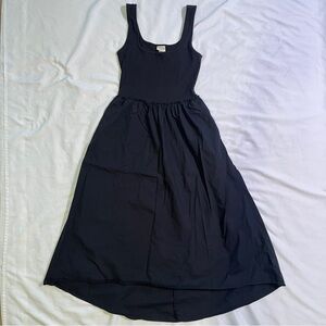 A New Day black long dress - minimalist light with pockets